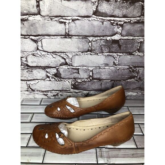 Pikolinos Brown Leather Cut Out Floral Pump Heel Shoes Women’s Sz 41EU/10.5M US - Picture 8 of 16